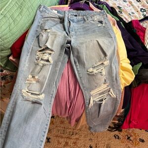 Distressed Light Blue Jeans